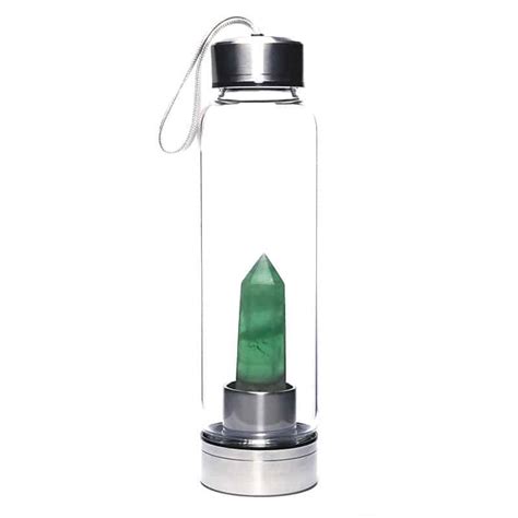 Bouteille Avec Cristaux Colonne Aventurine Verte Astro Universe