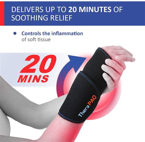 Wrist Ice Pack Wrap By TheraPAQ Hand Support Brace With Reusable Gel Pack Hot Cold Therapy