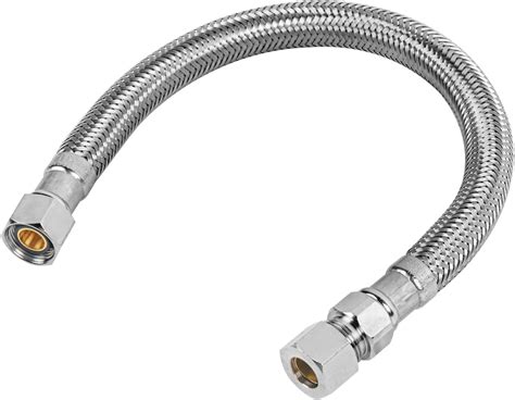 Ez Fluid Plumbing 20 X 3 8 Female Compression To 3 8 Inch Female Comp Stainless Steel Braided