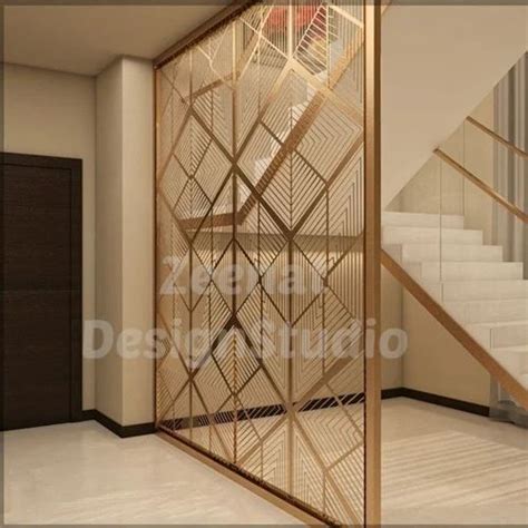 Stainless Steel Golden Metal Partitions Designs Matte Panel At