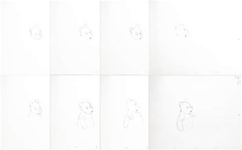 Archive of 17 Original Drawings of Winnie the Pooh and 1 Original Drawing of the Hundred Acre ...