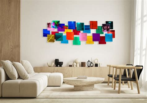 Pop Art Mid Century Modern Squares Art Wall Decor Contemporary Wall