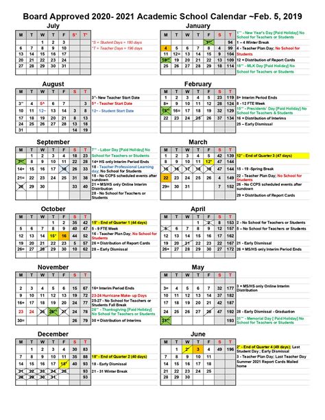 Collier 2020 County Public Schools Calendar [PDF] | County School Calendar