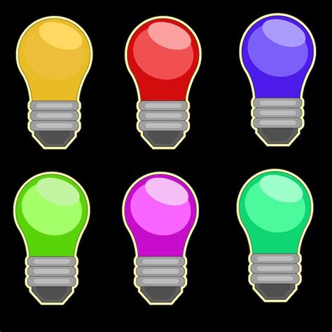 Premium Vector Colorful Light Bulbs Vector Collection