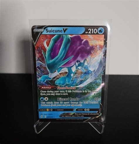 Pok Mon Tcg Suicune V Evolving Skies Holo Ultra Rare Nm M Ebay