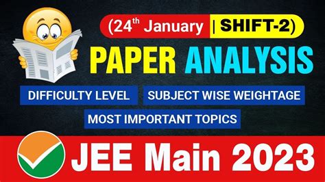 Jee Main 2023 🔥concise Paper Analysis 24 January Shift 2 Atp Star