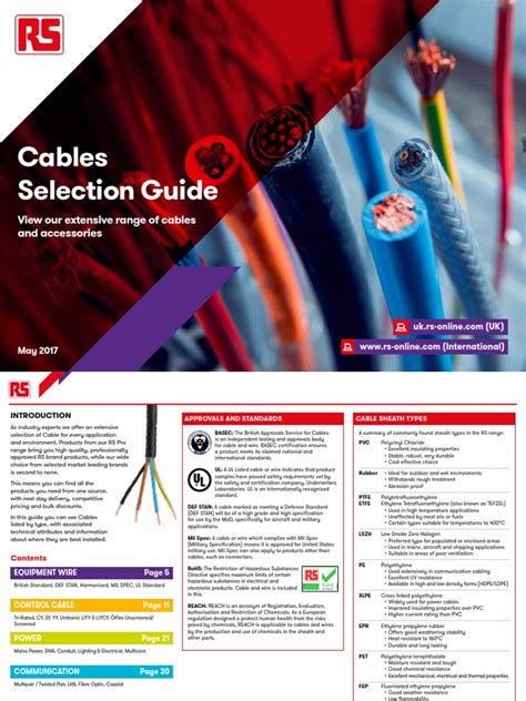 Cables Selection Guide View Our Extensive Range Of Cables And Accessories Pdf