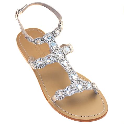 Miami Womens Crystal Jeweled Gladiator Sandals Mystique Sandals