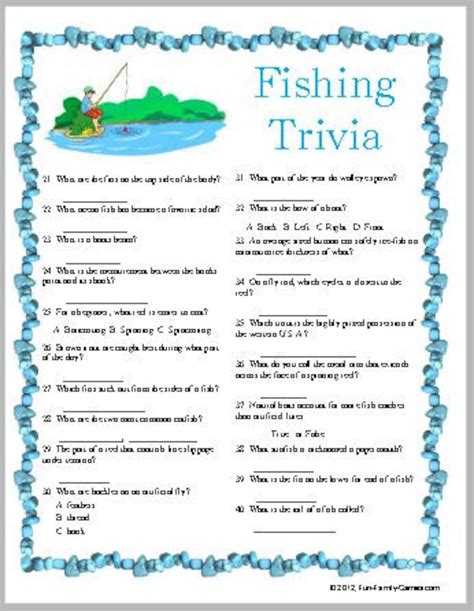 Fishing Trivia Etsy