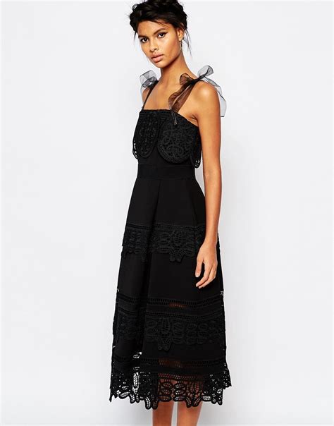 Self Portrait Bow Strap Lace Dress Dress Skirt Slip Dress Dress Up