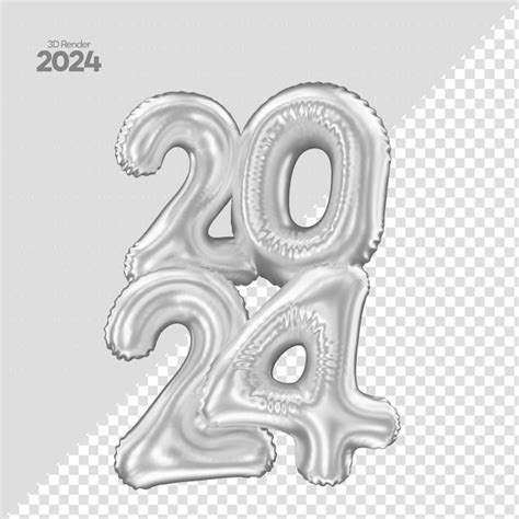 Premium Psd Happy New Year 2024 Number 3d Render