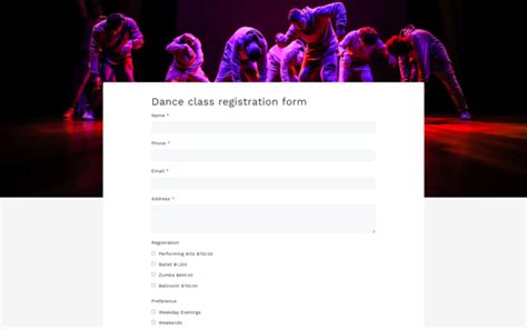 Class Registration Form Template