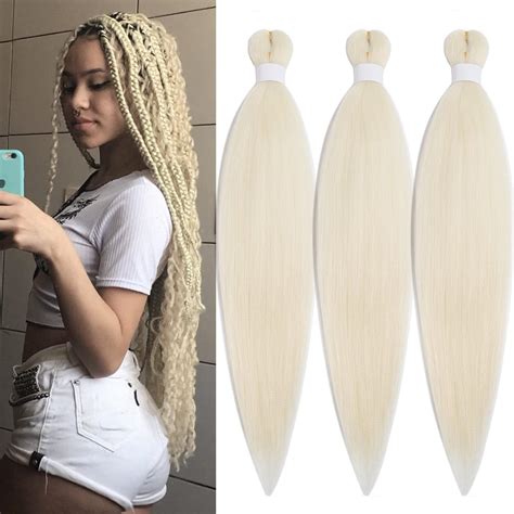 Amazon Blonde Pre Stretched Braiding Hair Extensions For Braids Blonde Braiding Hair