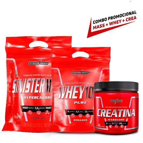 Kit Integralmedica Sinister Mass Kg Whey G Creatina