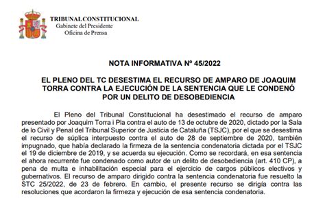 Tribunal Constitucional De Espa A On Twitter Nota De Prensa El