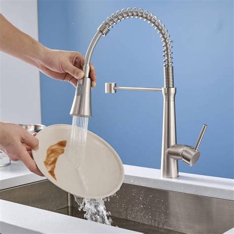 Flg Commercial Kitchen Sink Faucet With Pull Down Sprayer 1 Handle