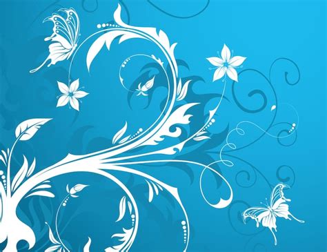 Premium Vector Flower Background With Butterfly Element For Design