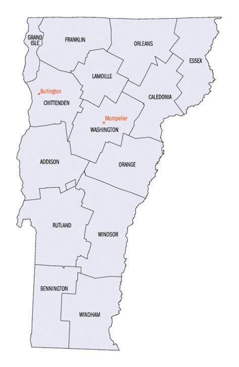 Vermont County Map