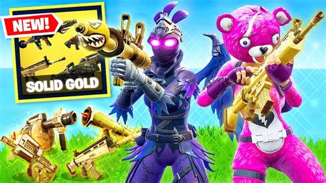 Fortnite New Solid Gold Battle Royale Gameplay Legendary Guns Only