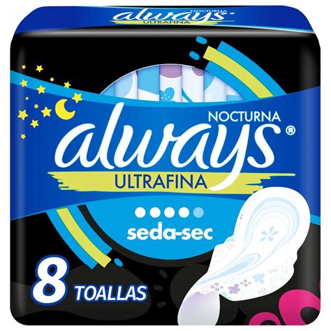 Always Toalla Higienica Ultra Fina Nocturna Seca X 8 Unidades