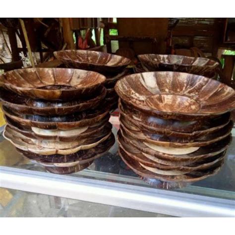 Jual Piring Batok Kelapa Unik Jadul Natural Alami Tempurung Kelapa