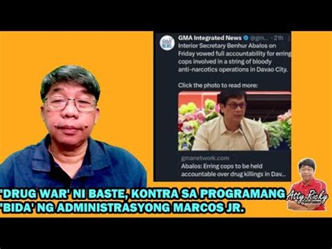 Drug War Ni Baste Kontra Sa Programang Bida Ng Administrasyong