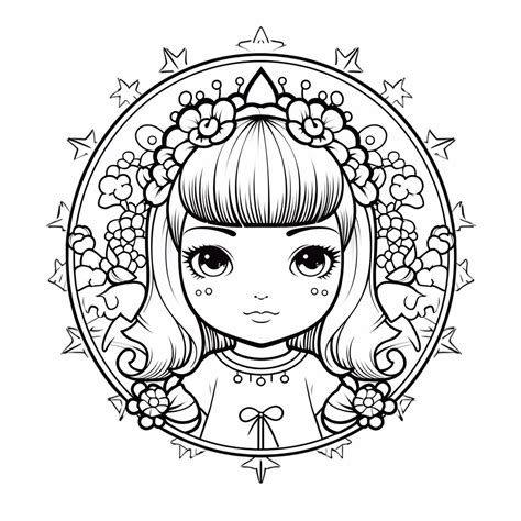 Friendly Kawaii Girl Coloring Coloring Page