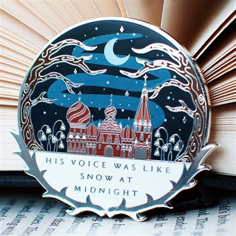 Moon Castle His Voice Was Like Snow At Midnight Enamel Pin Distinct