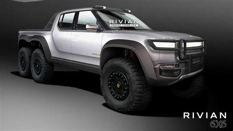 Rivian R1T Pickup Truck Rendered As 6-Wheel-Drive Monster Off-Roader