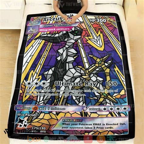 Best Card Arceus Hybrid Vmax Stain Glass Pokemon Soft Blanket Express