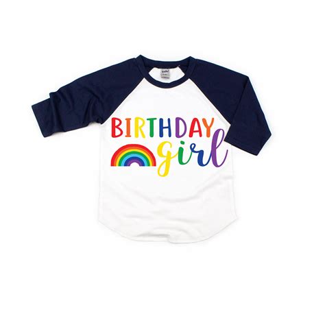 Rainbow Birthday Girl Shirt Girl Birthday Shirt Girl Etsy