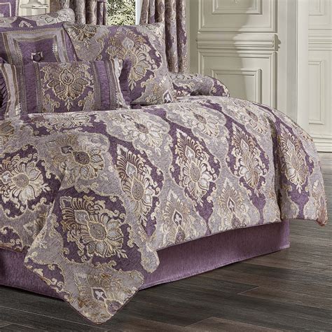 Dominique Lavender 4 Piece Comforter Set Latest Bedding