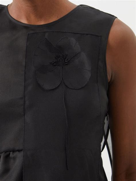 Cecilie Bahnsen Dana Bow Embellished Silk Midi Dress In Black Endource