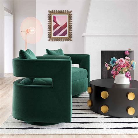 Kenneth Swivel Chair, Forest Green – High Fashion Home