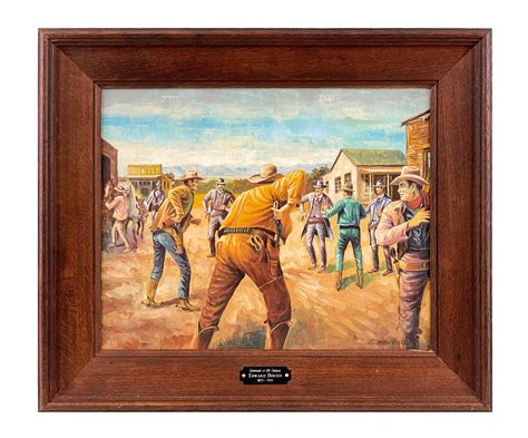 At Auction: John Edward Borein, EDWARD BOREIN "GUNFIGHT AT THE OK ...