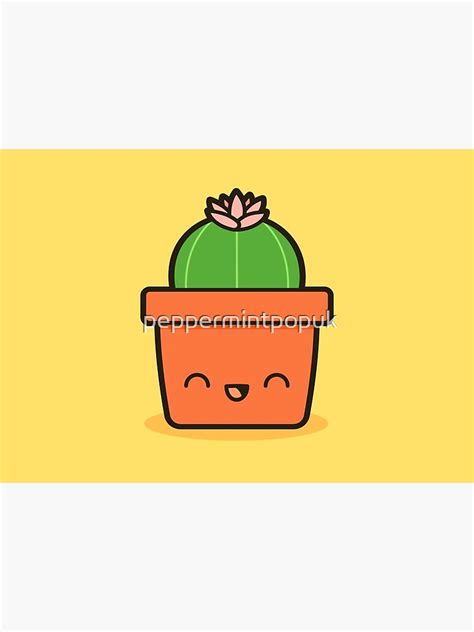 Cactus With Flower In Cute Pot Poster By Peppermintpopuk Redbubble