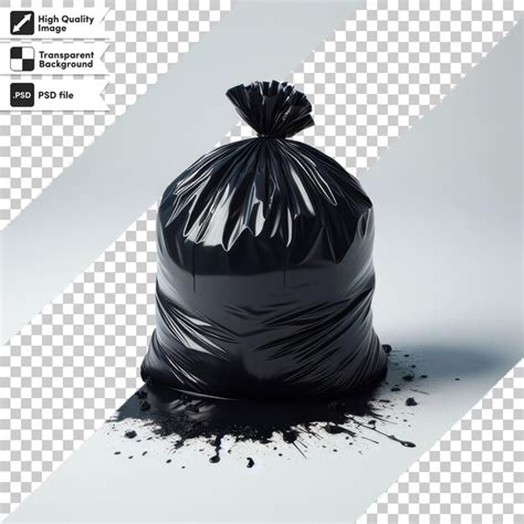 Premium Psd Psd Black Garbage Bag Trash Bag On Transparent Background