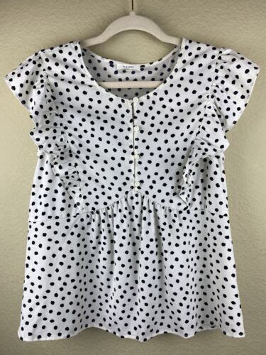 Pleione White With Black Polka Dots Ruffled Sleeveless Top Size Xs Ebay