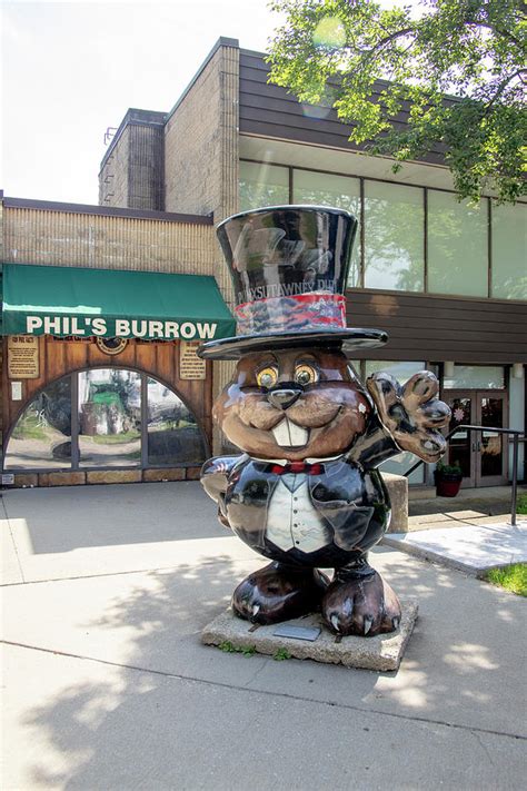 Statue of Punxsutawney Phil outside his Burrow Photograph by Karen ...