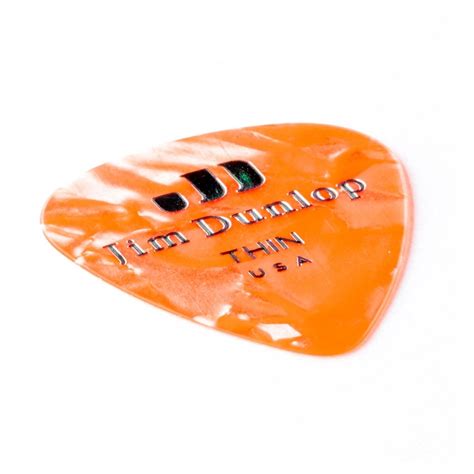 Dunlop Genuine Celluloid Thin Orange Pearl Picks Pack Of At Gear Music