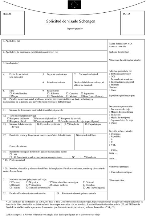 Formulario de visa para españa Actualizado septiembre 2023