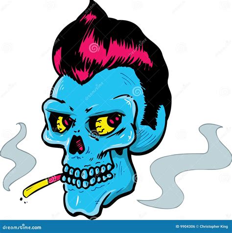 Rock And Roll Style Skull Vector Illustration Stock Vector Illustration Of Element Head 9904306