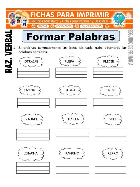 La Clase De Mar SÍlabas Directas Para Formar Palabras 30A