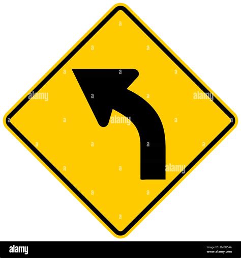 Curve Warning Sign Stock Photo Alamy