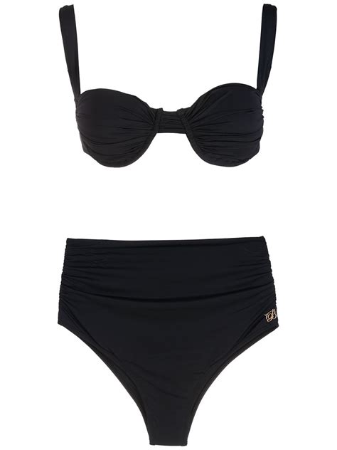 Brigitte High Rise Bikini Set In Black Modesens