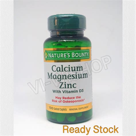 Jual Nature S Bounty Calcium Magnesium Zinc With Vitamin D3 100