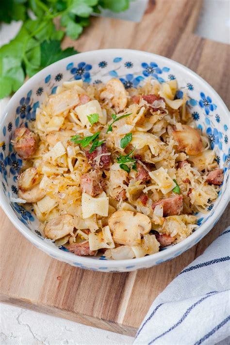 Azanki Polish Noodles With Cabbage Kie Basa And Mushrooms