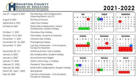 Houston County School Board approves calendar for 2021-2022