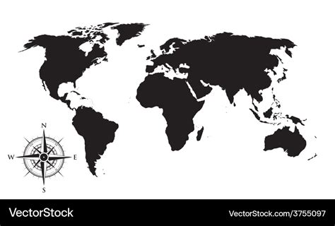 Earth Map With Compass Drucie Kimberley