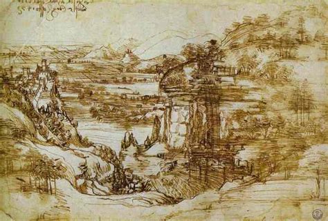 Reprodu Es De Belas Artes Arno Paisagem Por Leonardo Da Vinci